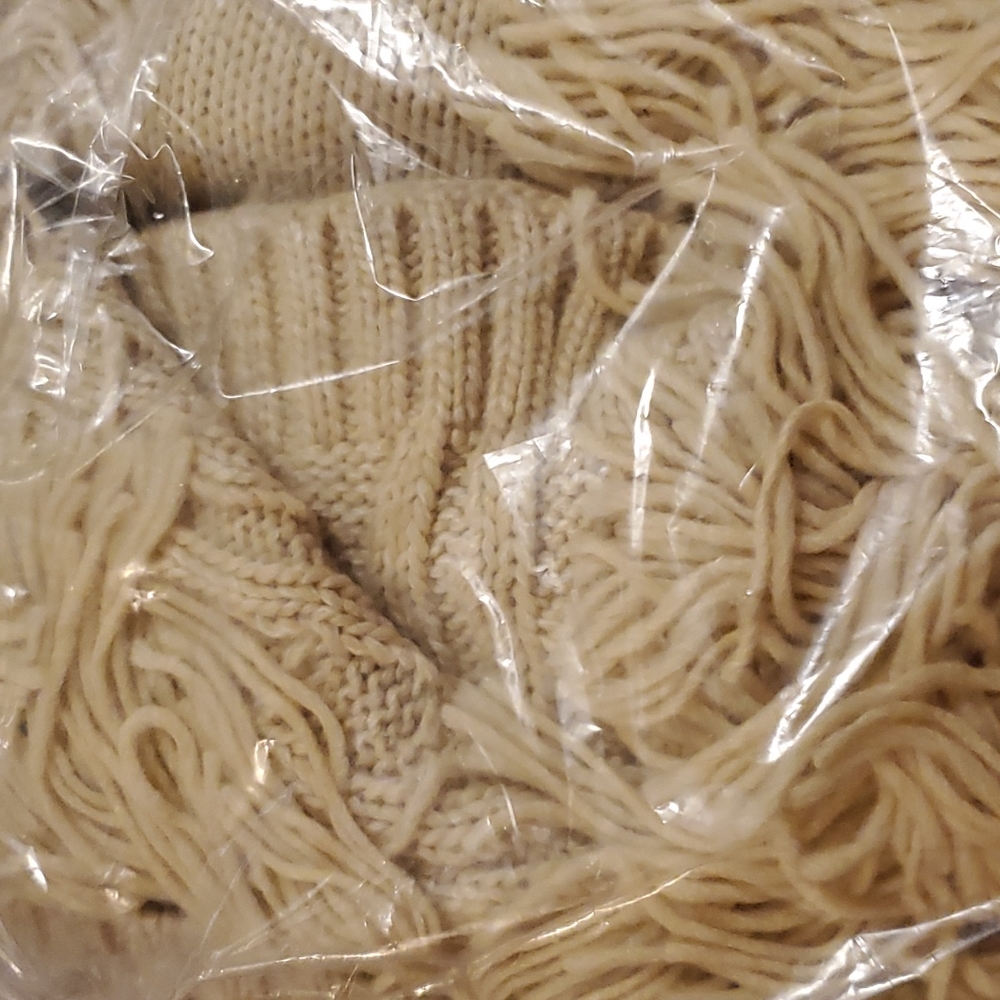 Anthropologie Turtleneck Fringed Poncho- cream - Picture 10 of 10